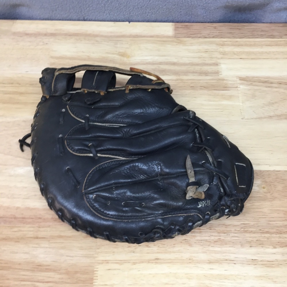 Vintage Wilson Pro-Back Leather First Base Mitt Black Right Hand Throw Japan